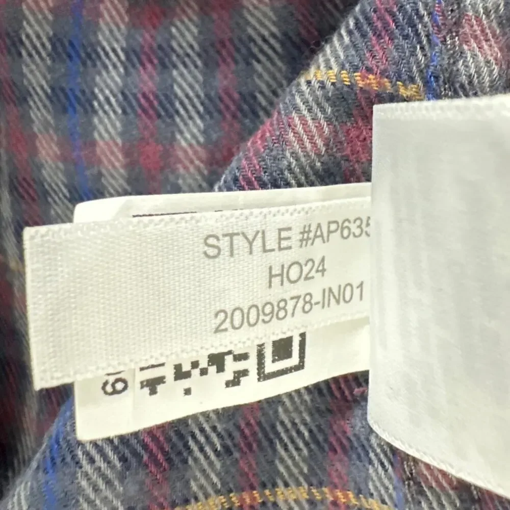 J. Crew Classic Brushed Twill Shirt Long Sleeve Button-Down Blue & Red Plaid XL